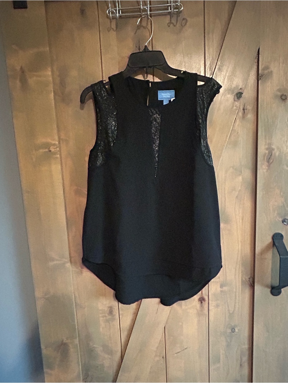 Black Sleeveless shimmer blouse
